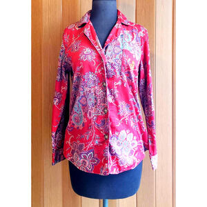 Ralph Lauren cotton small red, blue & purple button up top